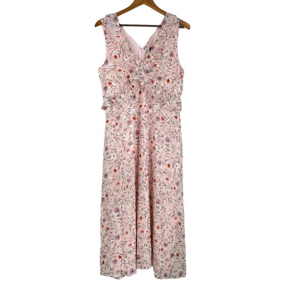 INC International Concepts NWT Ruffled Midi Dress Floral Sleeveless Size 6 Pink - Picture 3 of 11